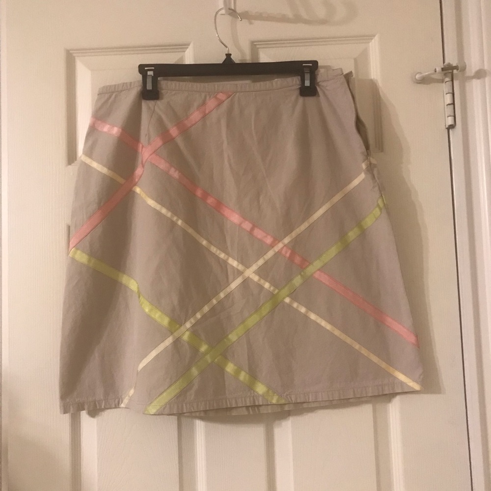 Sharon Anthony Paste Ribbon Khaki Skirt